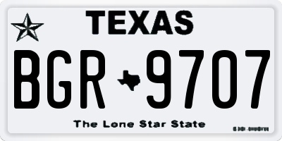 TX license plate BGR9707