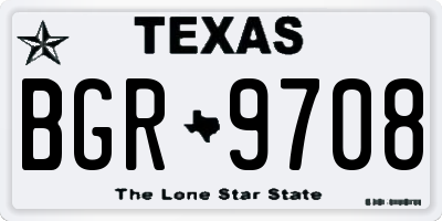 TX license plate BGR9708