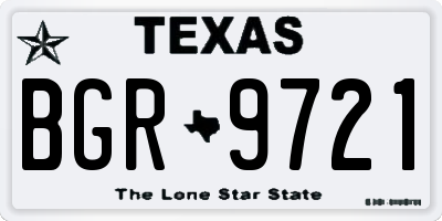 TX license plate BGR9721