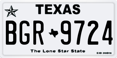 TX license plate BGR9724