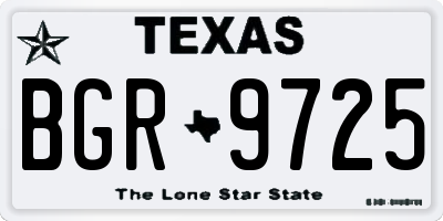 TX license plate BGR9725