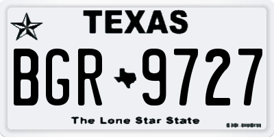 TX license plate BGR9727