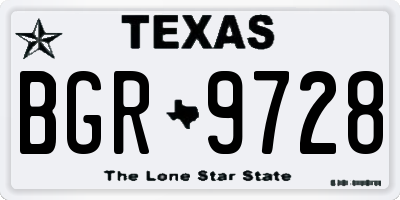 TX license plate BGR9728