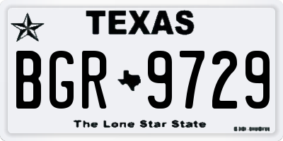 TX license plate BGR9729