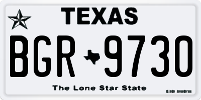 TX license plate BGR9730
