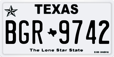 TX license plate BGR9742