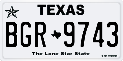 TX license plate BGR9743
