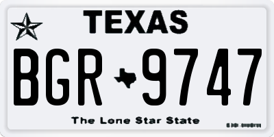 TX license plate BGR9747
