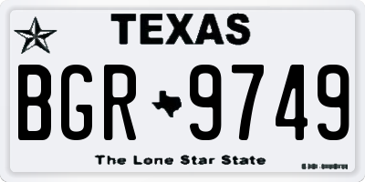 TX license plate BGR9749