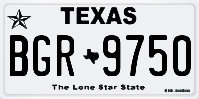 TX license plate BGR9750