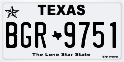 TX license plate BGR9751