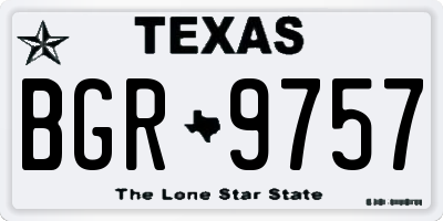 TX license plate BGR9757