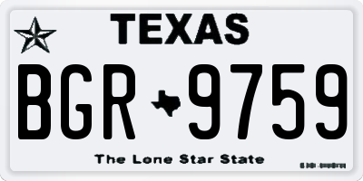 TX license plate BGR9759