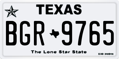 TX license plate BGR9765