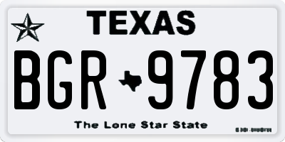 TX license plate BGR9783