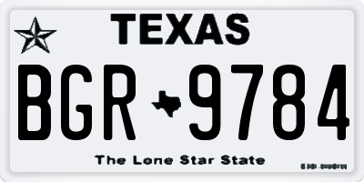 TX license plate BGR9784