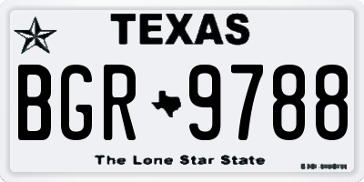 TX license plate BGR9788