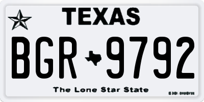 TX license plate BGR9792