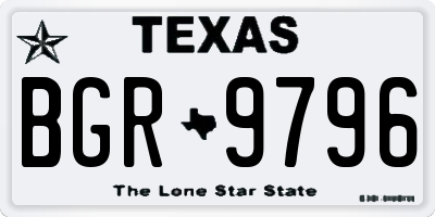 TX license plate BGR9796