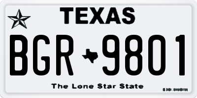 TX license plate BGR9801
