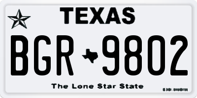 TX license plate BGR9802