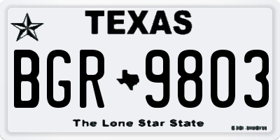 TX license plate BGR9803