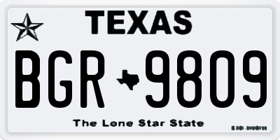 TX license plate BGR9809