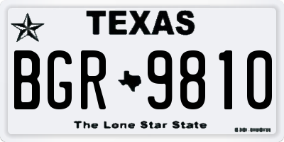 TX license plate BGR9810