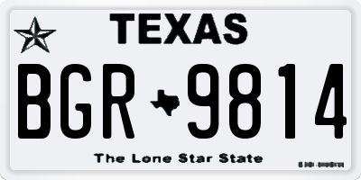 TX license plate BGR9814