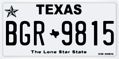 TX license plate BGR9815