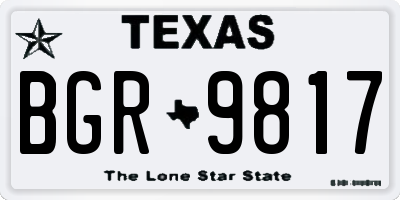 TX license plate BGR9817
