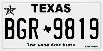 TX license plate BGR9819