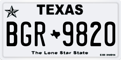 TX license plate BGR9820