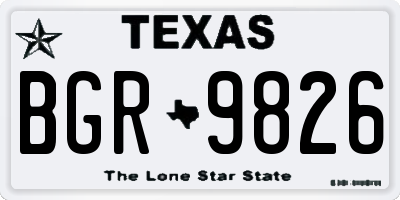 TX license plate BGR9826