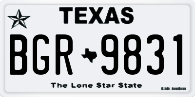 TX license plate BGR9831