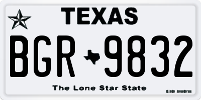 TX license plate BGR9832