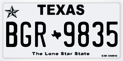 TX license plate BGR9835