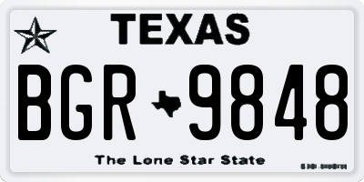 TX license plate BGR9848