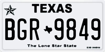 TX license plate BGR9849
