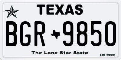 TX license plate BGR9850
