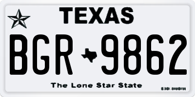 TX license plate BGR9862