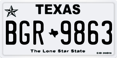 TX license plate BGR9863