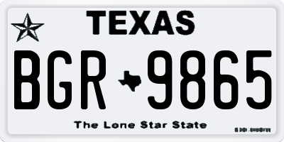TX license plate BGR9865
