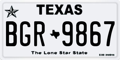 TX license plate BGR9867
