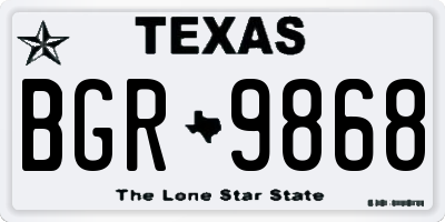 TX license plate BGR9868