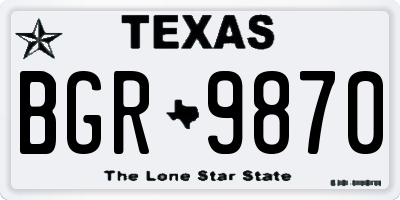 TX license plate BGR9870