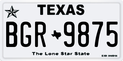 TX license plate BGR9875