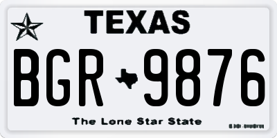 TX license plate BGR9876