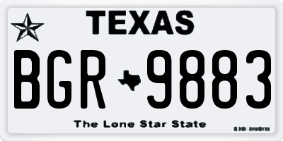TX license plate BGR9883