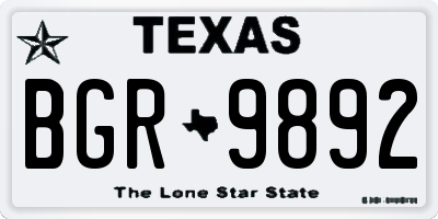 TX license plate BGR9892